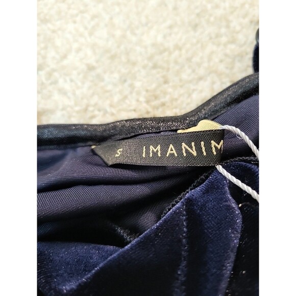 Maternity Dress Womens Size Sm Navy Velvet Spaghetti Straps V-neck Maxi Stretchy - Picture 4 of 9